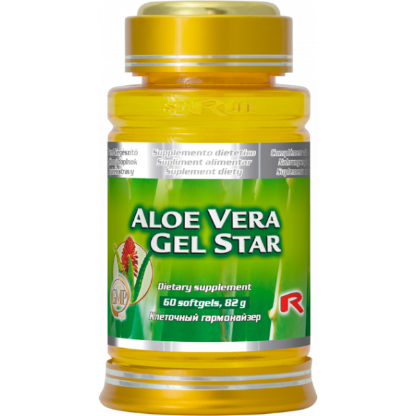 Aloe Vera gel v kapslích na podporu detoxikace, normální funkci střevního traktu a pěknou pleť