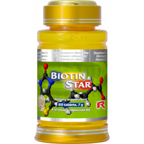 Vitamín B - biotin pro normální funkci nervové soustavy, psychické činnosti a stav vlasů a pokožky