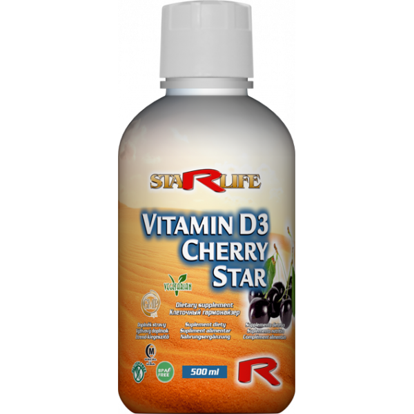 Vitamin D3 cherry star - pro růst a vývin kostí u dětí, zdravé zuby, kosti a svaly